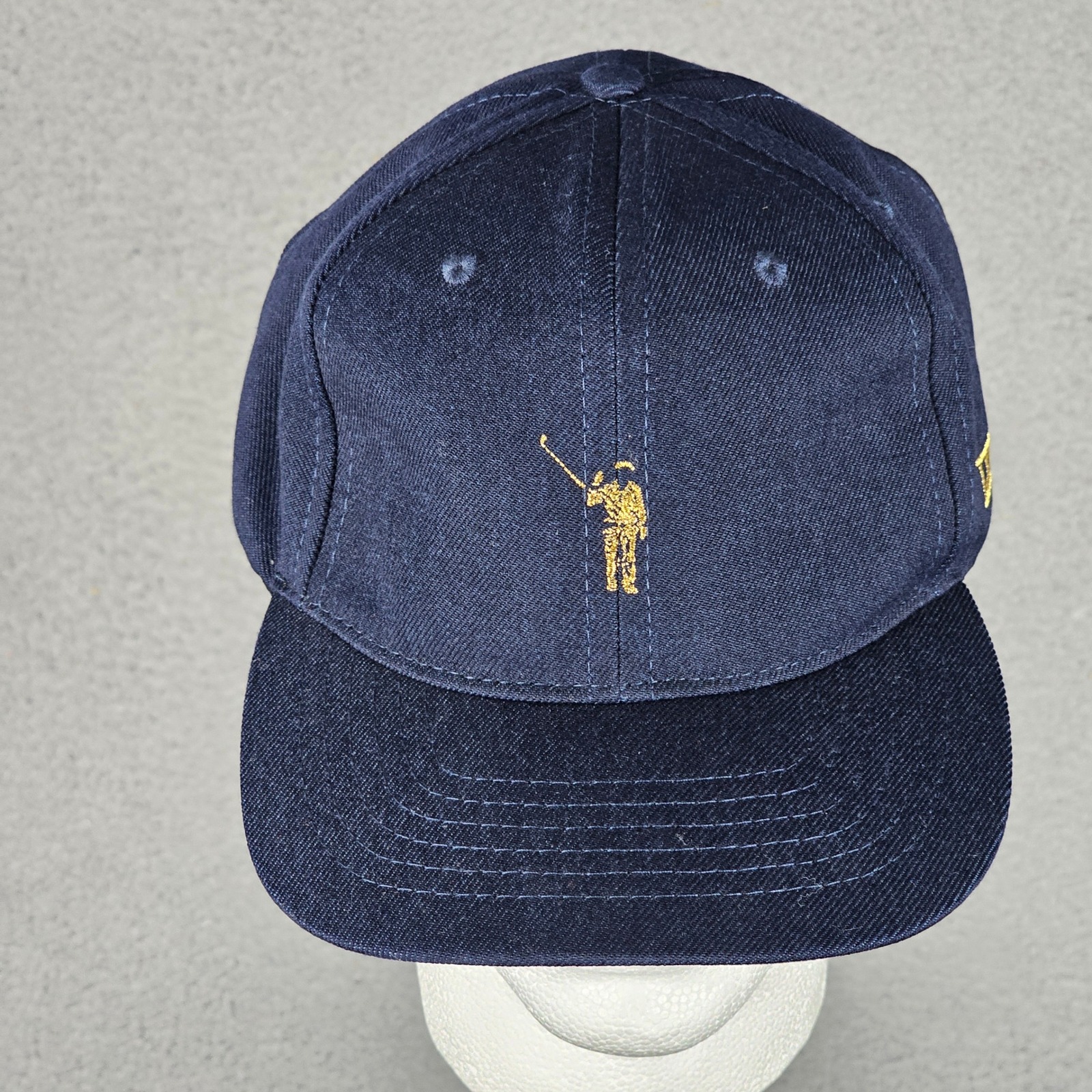 William Murray Golf Navy Blue Lxix Strapback Hat Leather Strap Wool Blend Cap